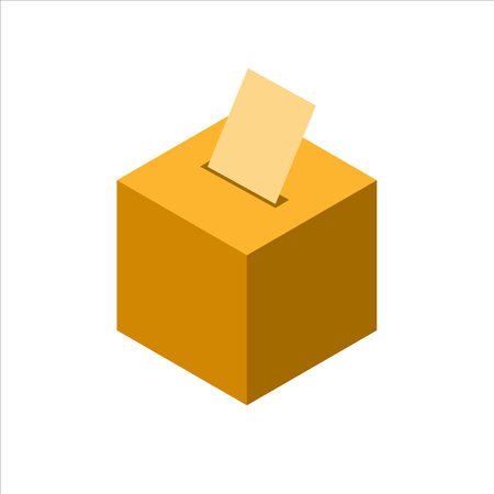 Ballot box. Isometric 3d icon on the white backgroundのイラスト素材