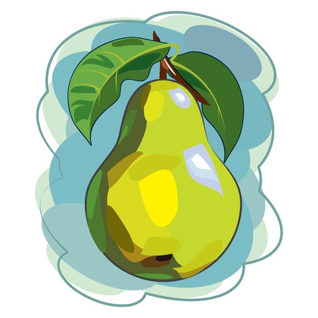 Pear, painted in watercolor styleのイラスト素材