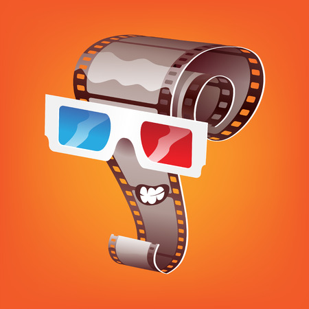Cartoon film in 3d glassesのイラスト素材