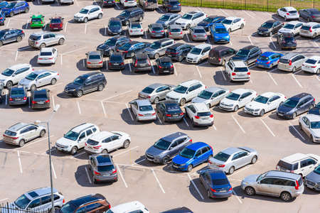 Balashikha, Russia - April 22, 2020: Paid outdoor parkingのeditorial素材