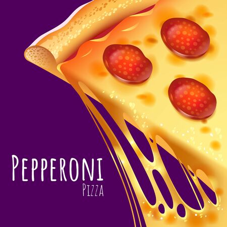 A vector illustration of a cooked Pepperoni Pizzaのイラスト素材