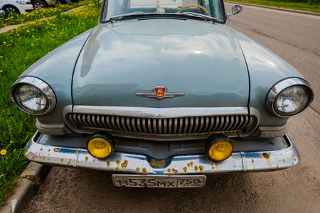 Balashikha, Russia - May 23, 2021: Classic Soviet car GAZ-21 Volga