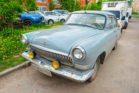 Balashikha, Russia - May 23, 2021: Classic Soviet car GAZ-21 Volgaのeditorial素材