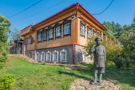 Plyos, Ivanovo region, Russia - July 31, 2021: Genre sculpture - Policemanのeditorial素材