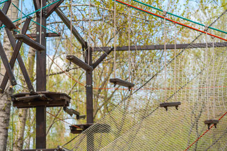 Small rope park. Unique sports and entertainment complex