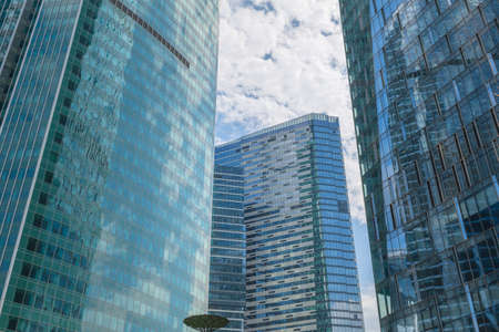 Moscow, Russia - June 1, 2022: Moscow City. Bright sunny day in Moscow. Business district of the...