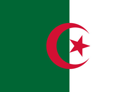 Flag of Algeria. Aspect ratio 3 to 2のイラスト素材
