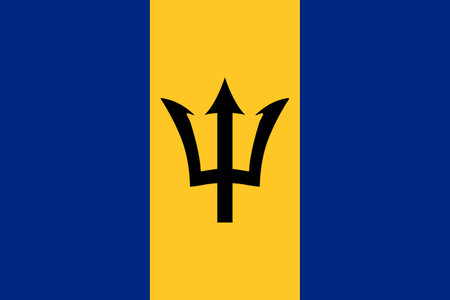 Flag of Barbados. Aspect ratio 3 to 2のイラスト素材