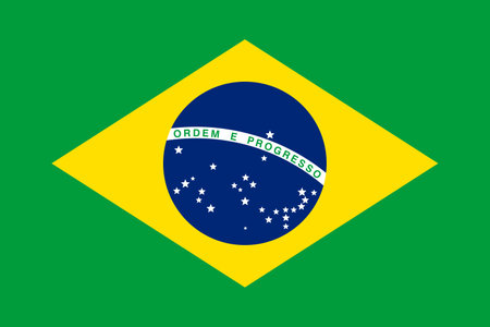 Flag of the Federative Republic of Brazil. Aspect ratio 3 to 2のイラスト素材