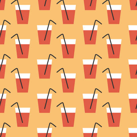 Red Juice Watermelon Seamless Patternのイラスト素材