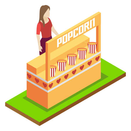 Isometric illustration carts selling, vector illustration, Suitable for Diagrams, Infographics, Book Illustration, Game Asset, And Other Graphic Related Assetsのイラスト素材