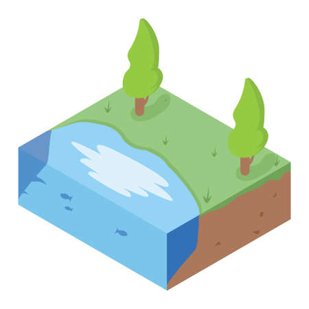 Isometric illustrations sitting on a garden chair enjoying the scenery, vector illustration. Suitable for Diagrams, Infographics, Book Illustration, Game Asset, And Other Graphic Related Assetsのイラスト素材