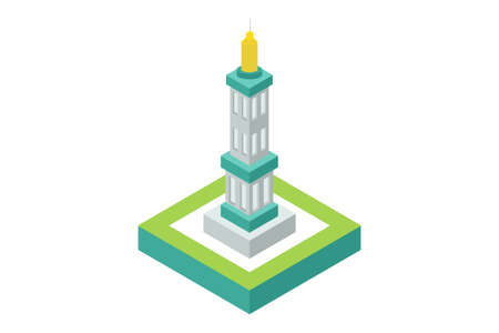 isometric illustration of an amazing mosque building, vector illustration Suitable for Diagrams, Infographics, Book Illustration, Game Asset, And Other Graphic Related Assetsのイラスト素材