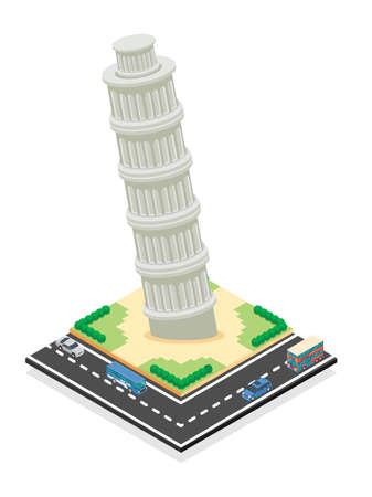Isometric illustrations from famous places in Europe, vector illustration historic buildings Suitable for Diagrams, Infographics, Book Illustration, Game Asset, And Other Graphic Related Assetsのイラスト素材