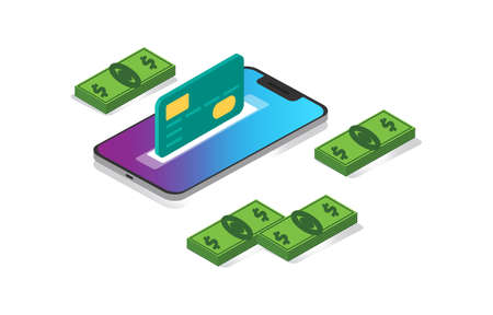 isometric concept illustration online shopping, vector illustration - Vectorのイラスト素材