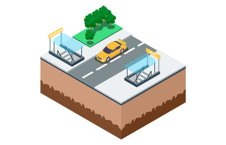 isometric illustration of the way the subway, vector illustration - Vectorのイラスト素材
