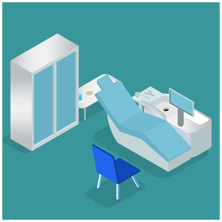 Isometric illustration Clinic High-tech Medical Assistance Rapid Diagnosis Therapy Doctor Drug Medicine Infographics. 3D Isometric Doctor Flat Health Nurse regulates Visit of Vector Illustrationのイラスト素材