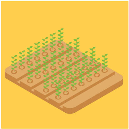 Agricultural compositions isometric set with farm buildings and vehicles livestock and fishing cultivated lands isolated vector illustrationのイラスト素材