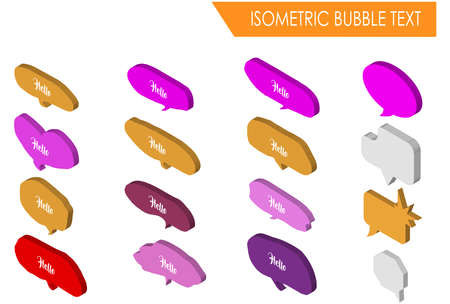 Modern Isometric Bubble Text Illustration, Suitable for Diagrams, Infographics, Book Illustration, Game Asset, And Other Graphic Related Assetsのイラスト素材
