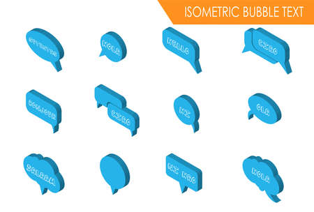Modern Isometric Bubble Text Illustration, Suitable for Diagrams, Infographics, Book Illustration, Game Asset, And Other Graphic Related Assetsのイラスト素材