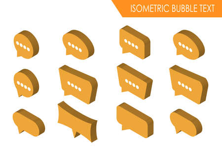 Modern Isometric Bubble Text Illustration, Suitable for Diagrams, Infographics, Book Illustration, Game Asset, And Other Graphic Related Assetsのイラスト素材