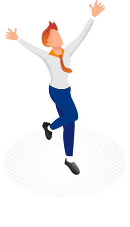 Business concept infographic design. Businessperson 3D character icon flat ambitious man. Suitable for Diagrams, Infographics, Game Asset, And Other Graphic Related Assetsのイラスト素材