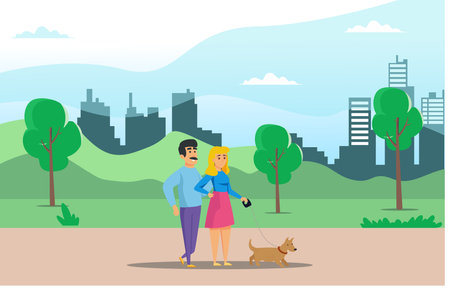 Illustration Young people doing physical activity outdoors at the parkのイラスト素材