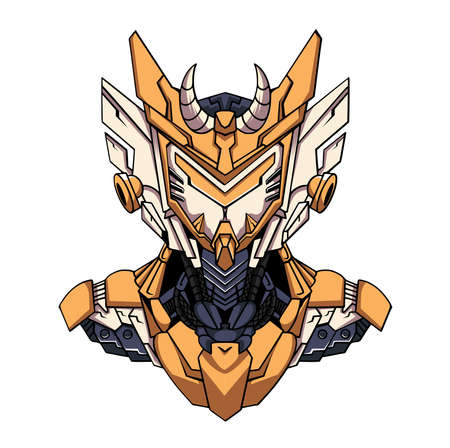 Illustration   mechanic head, design template Suitable for tshirt, clothing, apparel. Book Illustration, Game Asset, And Other Graphic Related Assetsのイラスト素材