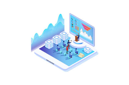 Isometric Online Auction Illustration, Web Banners, Suitable for Diagrams, Infographics, Book Illustration, Game Asset, And Other Graphic Related Assetsの写真素材
