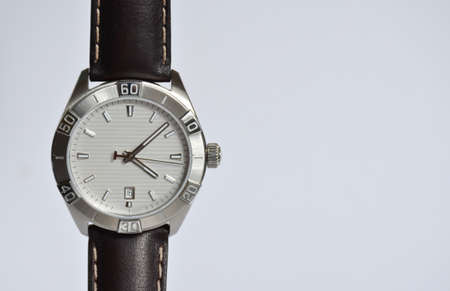 Mens watch on a white background.