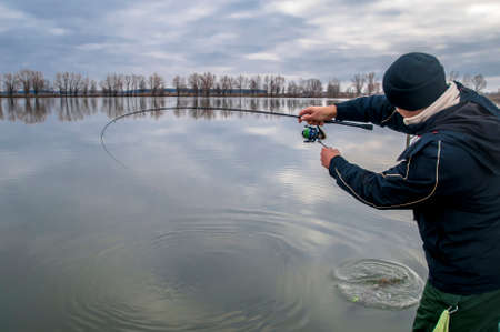Fisherman in action
