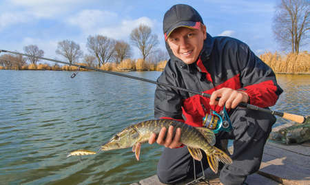 Fisherman is holding nice fish