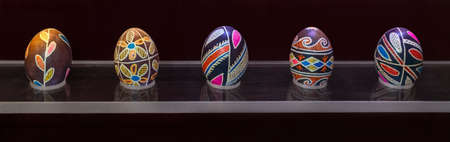Pysanka. Ukrainian Easter eggs in museum Pysanky