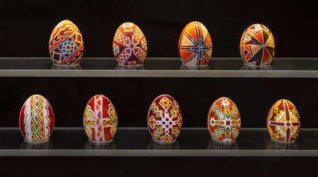 Pysanka. Ukrainian Easter eggs in museum Pysankyの写真素材
