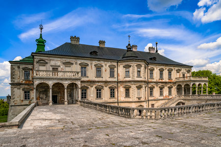 Renaissance palace Pidhirtsi castle. Ancient medieval royal king residence, village Podgortsy, Podhorce, Ukraineのeditorial素材