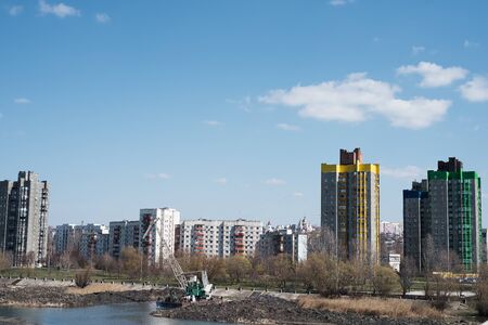Moldova, Ribnita - 28 march 2016: New buildings for people in Transnistria Moldova.のeditorial素材
