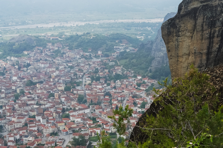 View of small city from top of mountains.の写真素材