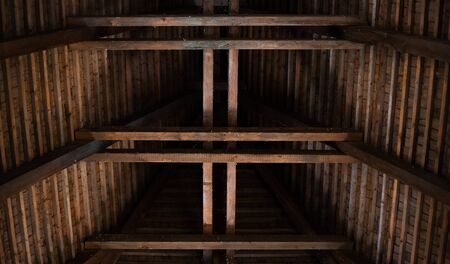 Abstract background of fortress wooden roof.の写真素材