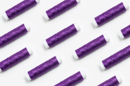 Pattern of thread spool isolated on white. Abstract background. Very peri color.の写真素材