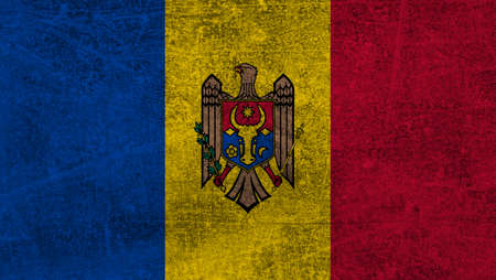 Textured photo of the flag of Moldova.の写真素材