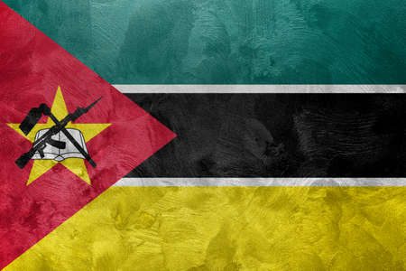 Textured photo of the flag of Mozambique.の写真素材