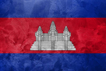 Textured photo of the flag of Cambodia.の写真素材