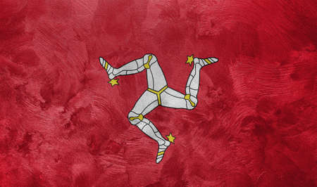 Textured photo of the flag of Isle of Man.の写真素材