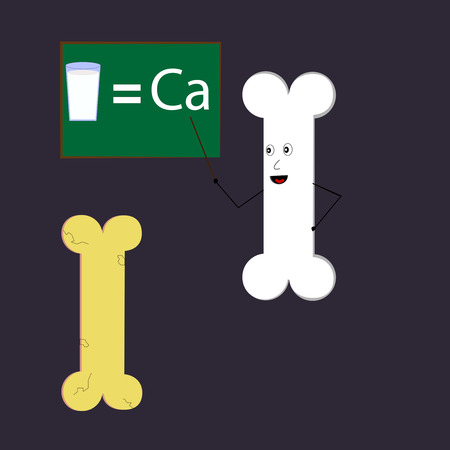 Bone teaching about milk and calciumのイラスト素材