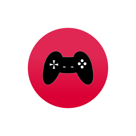 Joystick gamer round icon vectorのイラスト素材