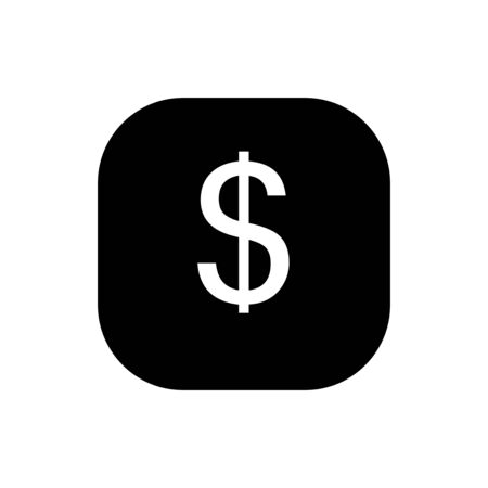 Square black icon with dollarsymbol. Vector illustration.のイラスト素材