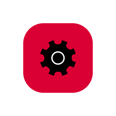 Gears tool square flat pink icon vector illustrationのイラスト素材