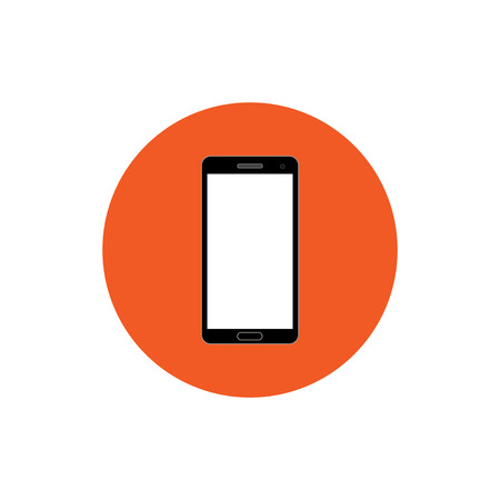 Smartphone round flat icon vector illustrationのイラスト素材