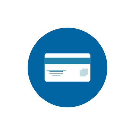 Debit card round blue icon vector illustrationのイラスト素材