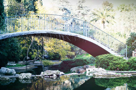 Bridge in the gardenの写真素材